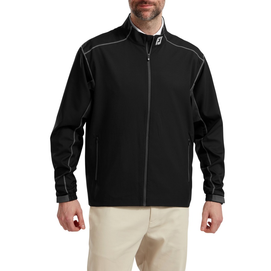 Footjoy Black-Charcoal FJ Full-Zip Windshirt