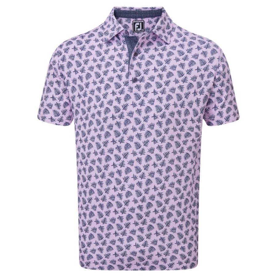 Footjoy Lavender-Navy Shadow Palm Print Pique