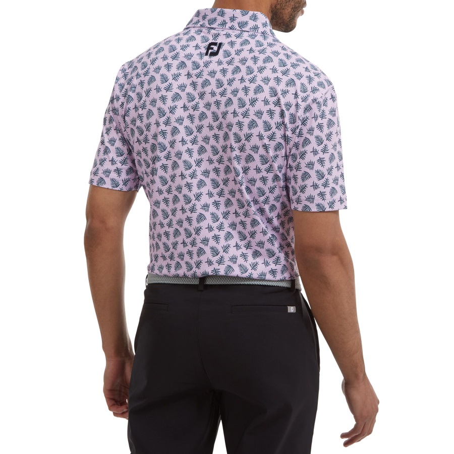 Footjoy Lavender-Navy Shadow Palm Print Pique