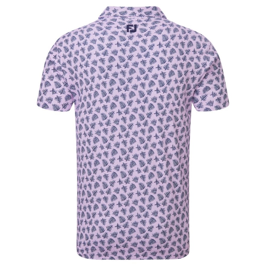 Footjoy Lavender-Navy Shadow Palm Print Pique