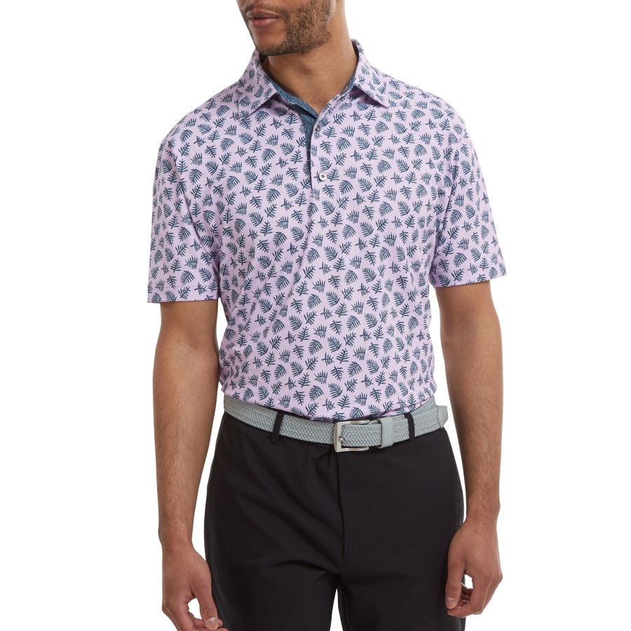Shadow Palm Print Pique Footjoy Lavender-Navy