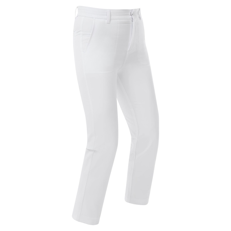 White Footjoy Stretch Cropped Pants