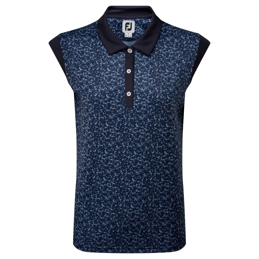 Women's Cap Sleeve Print Interlock Footjoy Navy