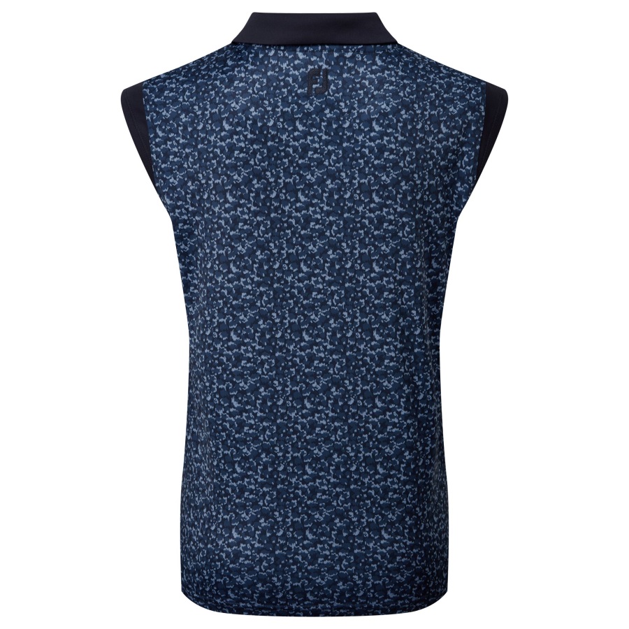 Women's Cap Sleeve Print Interlock Footjoy Navy