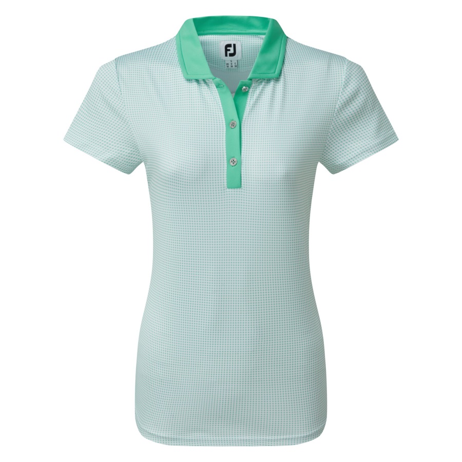 Women's Lisle Sleeveless Shirt with Neck Trim Footjoy Jade Stone