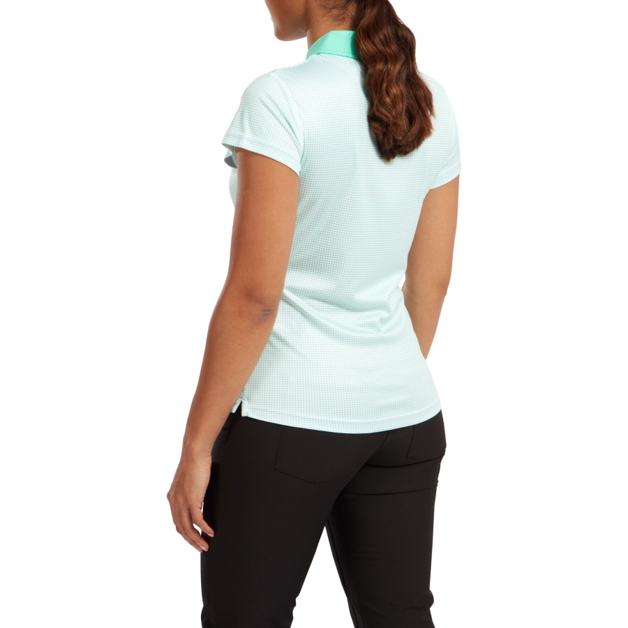 Women's Lisle Sleeveless Shirt with Neck Trim Footjoy Jade Stone