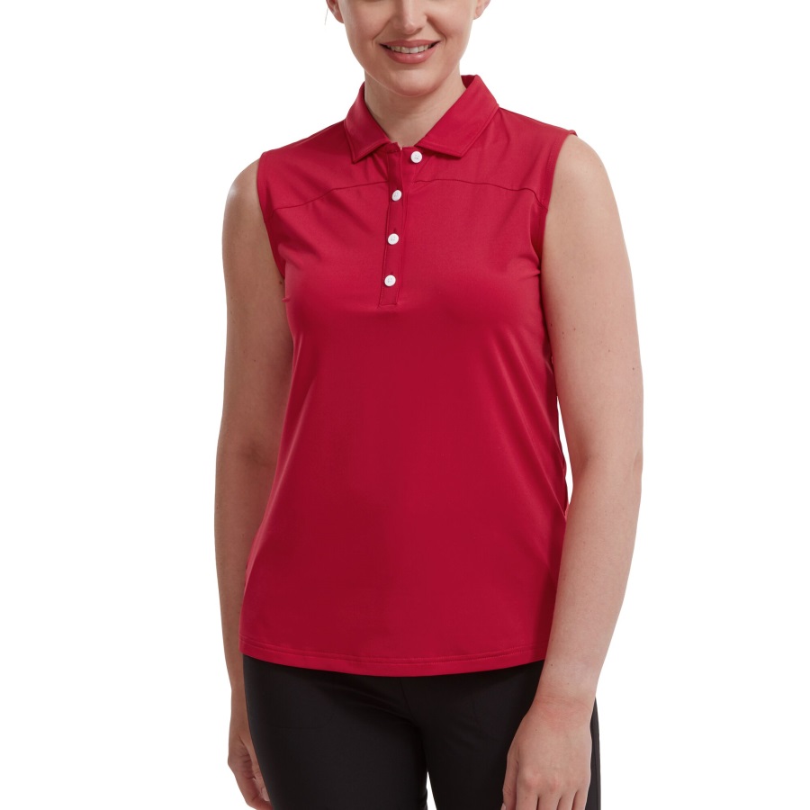 Mesh Back Sleeveless Lisle Footjoy Red