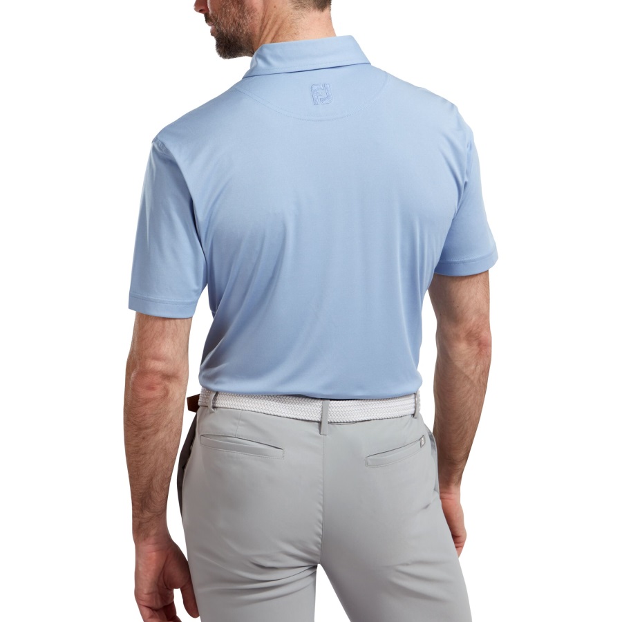 Lagoon Footjoy Birdseye Jacquard with Stripe Trim
