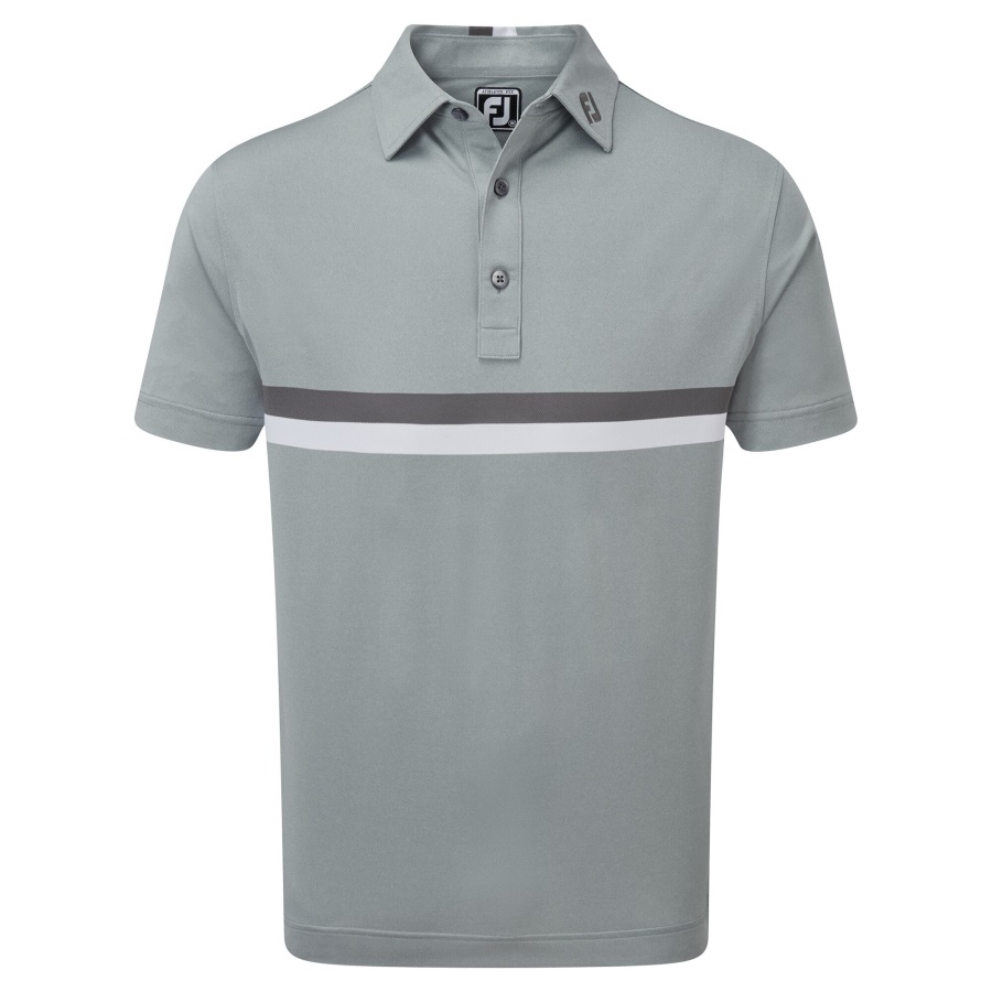 Double Chest Band Pique Footjoy Grey-Charcoal-White
