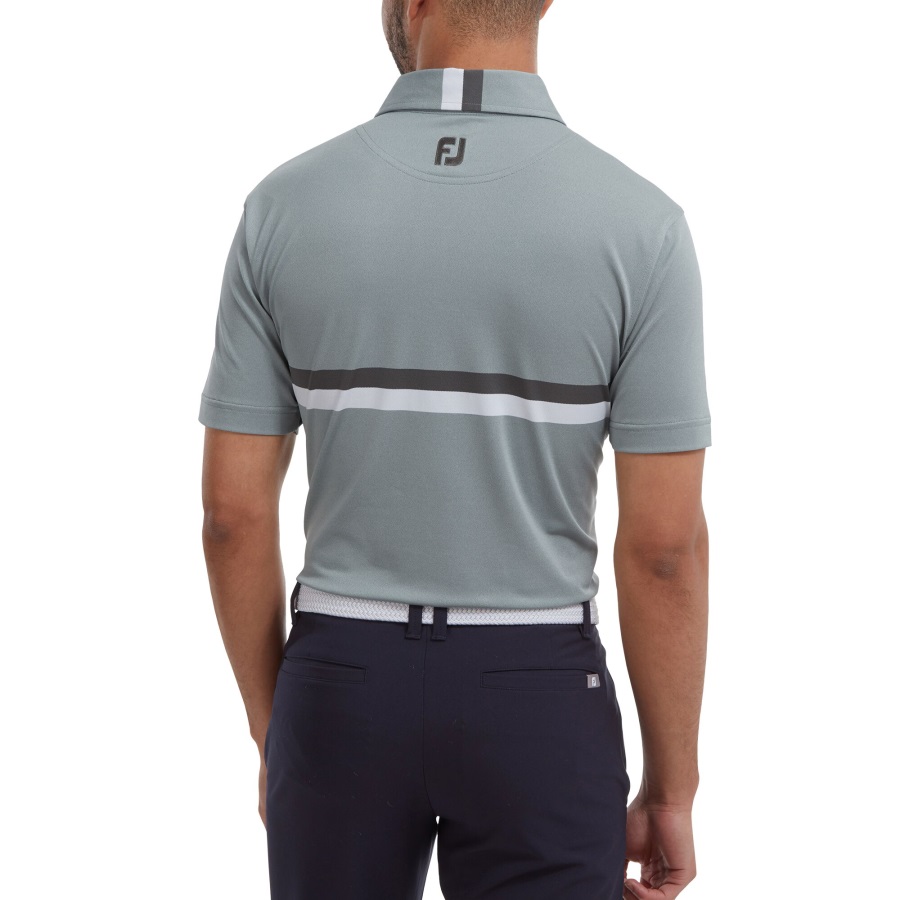 Double Chest Band Pique Footjoy Grey-Charcoal-White