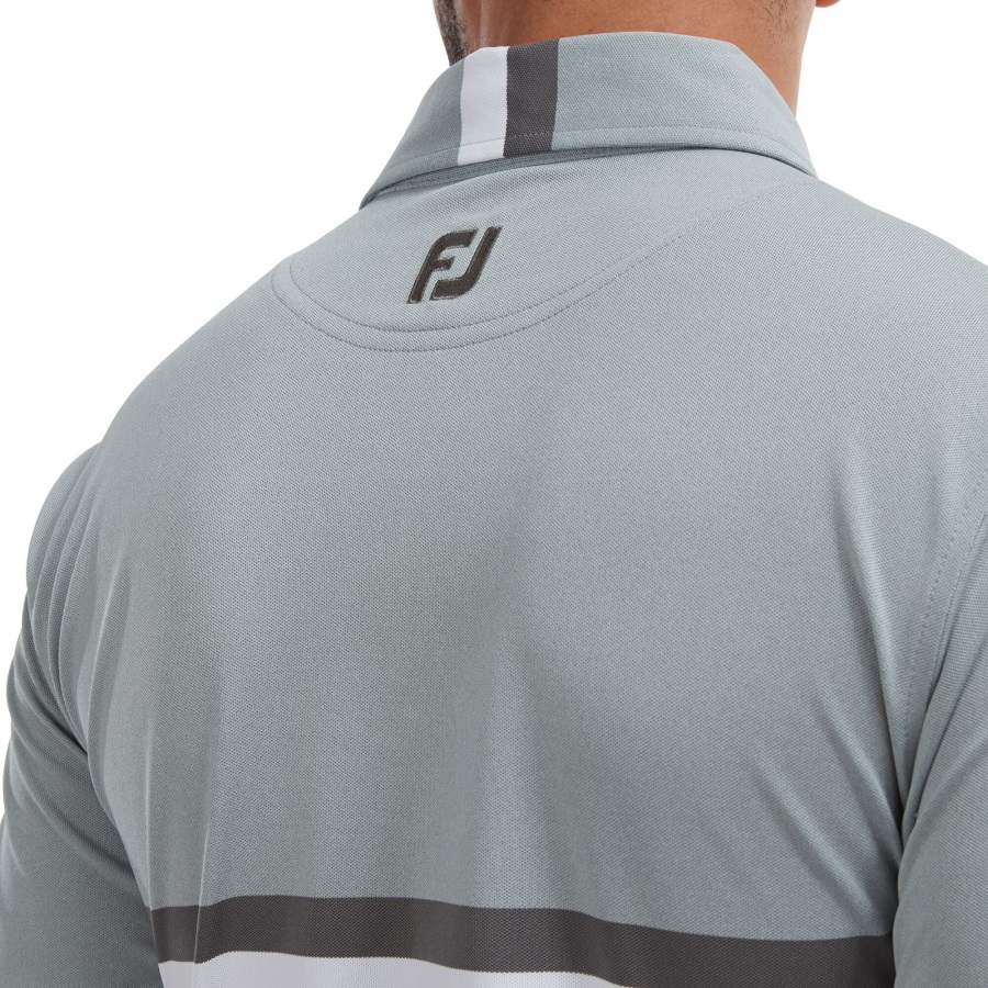 Double Chest Band Pique Footjoy Grey-Charcoal-White