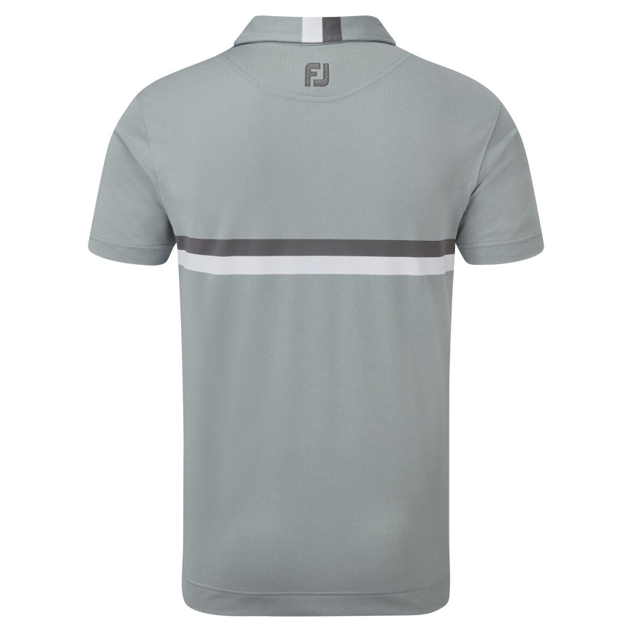 Grey-Charcoal-White Double Chest Band Pique Footjoy