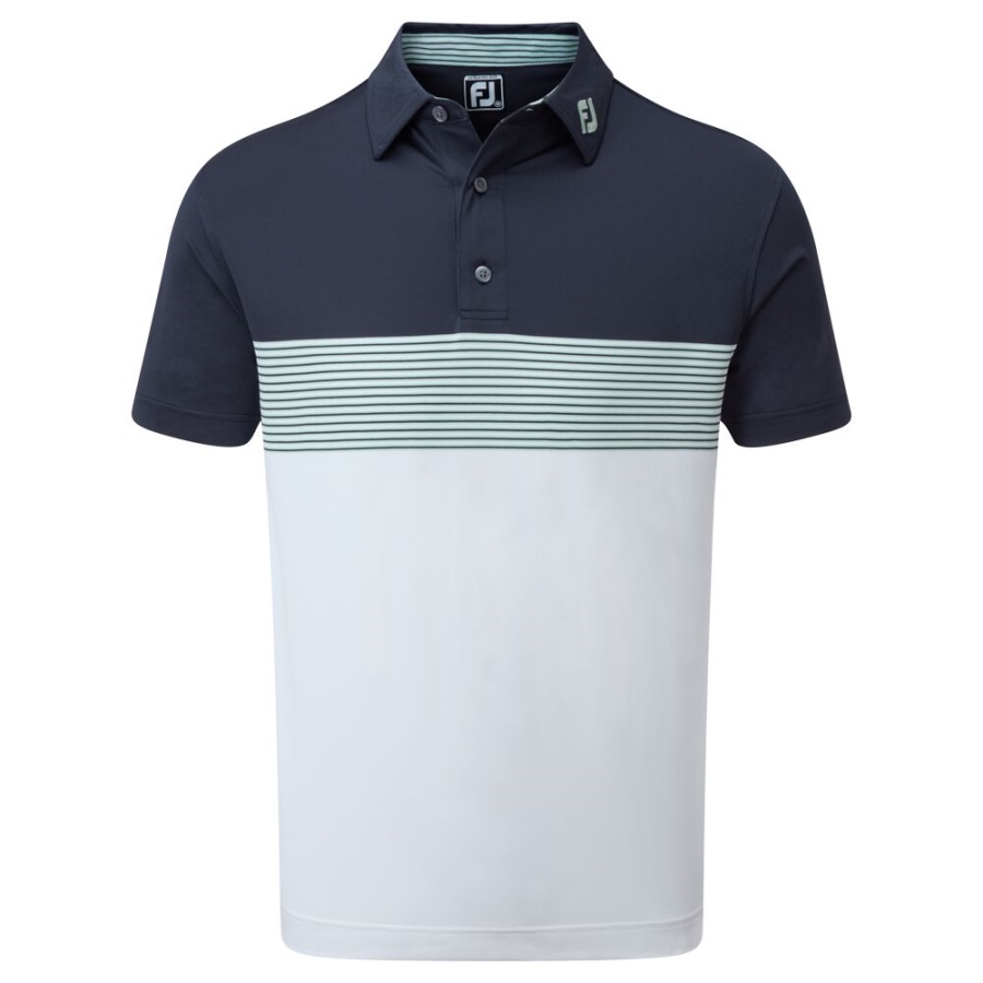 Navy-White-Sage Footjoy Colour Block Pique