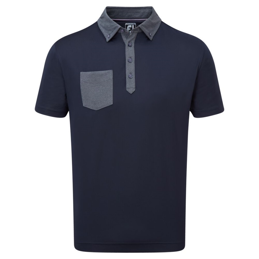 Navy Tonal Trim Solid with Pocket Lisle Footjoy