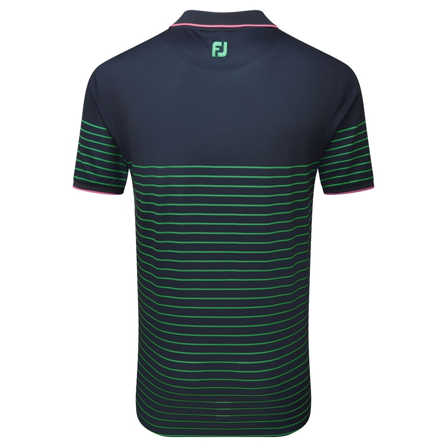 Navy-Sea Green-Watermelon Breton Stripe Pique Footjoy