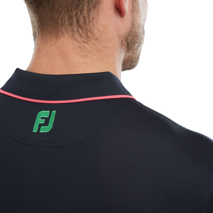 Navy-Sea Green-Watermelon Breton Stripe Pique Footjoy