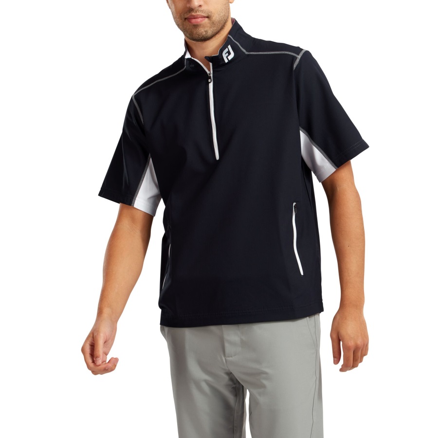Navy-White FJ Half-Zip S-S Windshirt Footjoy