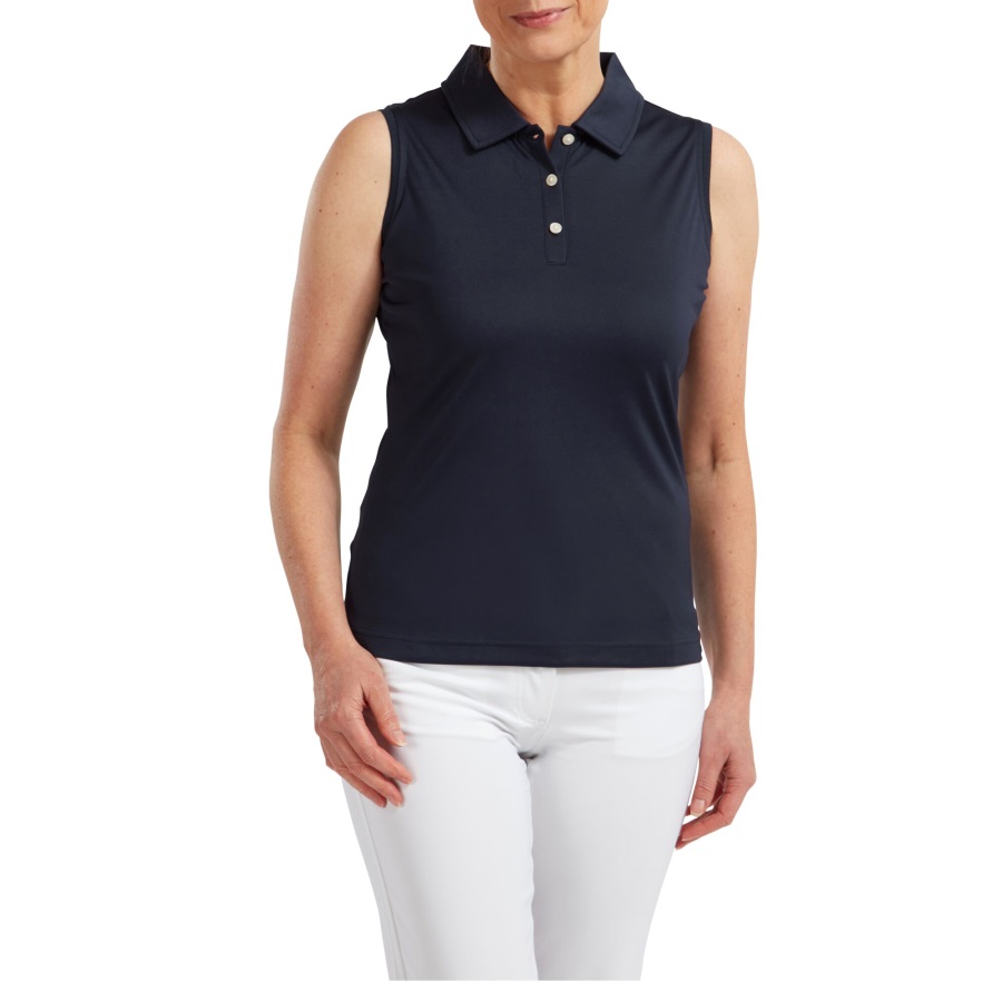 Footjoy Navy Interlock Sleeveless Solid Women