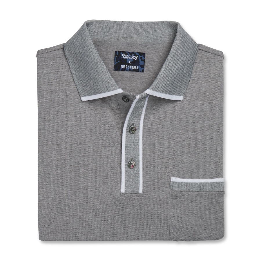 Light Heather Grey Tipped Pique Polo Footjoy