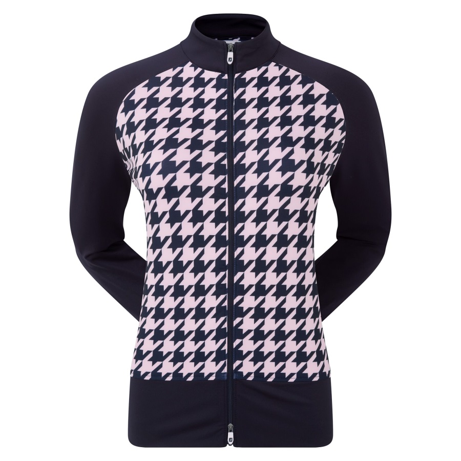 Footjoy Women's Houndstooth Mid-Layer Navy-Pink