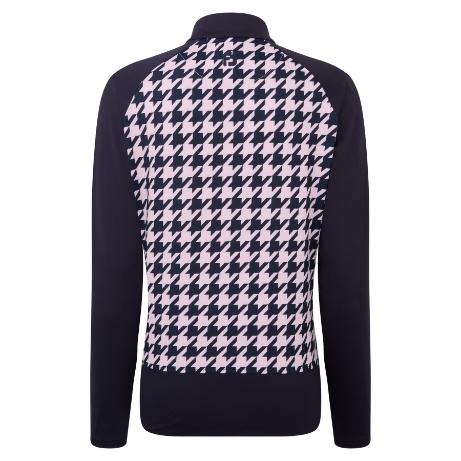 Navy-Pink Women's Houndstooth Mid-Layer Footjoy