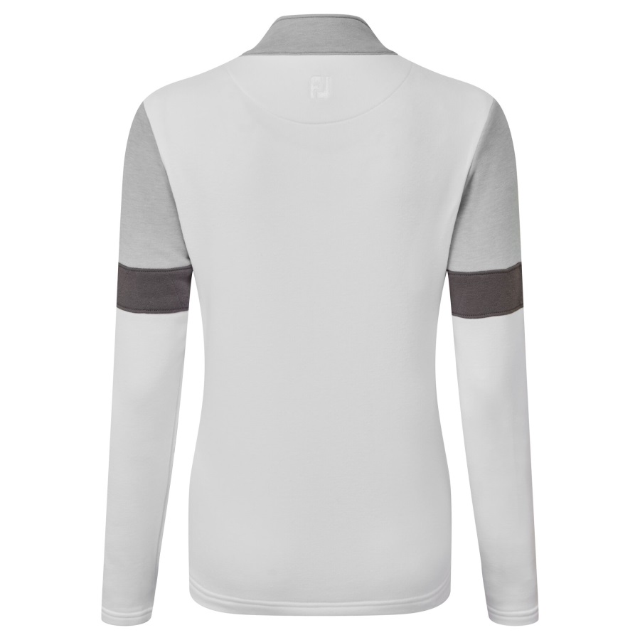 White Footjoy Women's Full-Zip Blocked Midlayer