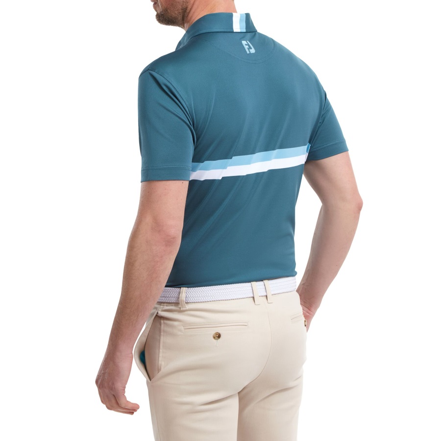 Blue-Dusk Blue-White Double Chest Band Pique Footjoy