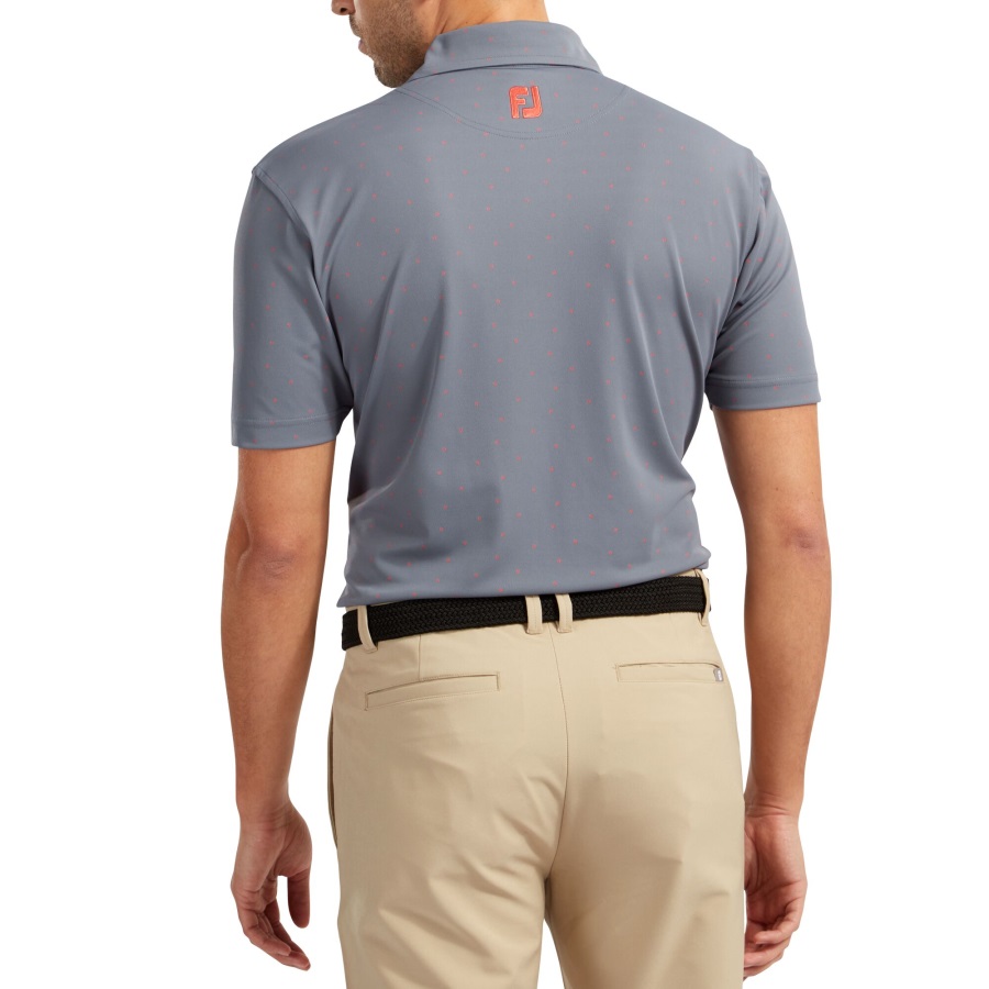 Footjoy Slate-Coral Stretch Pique FJ Print