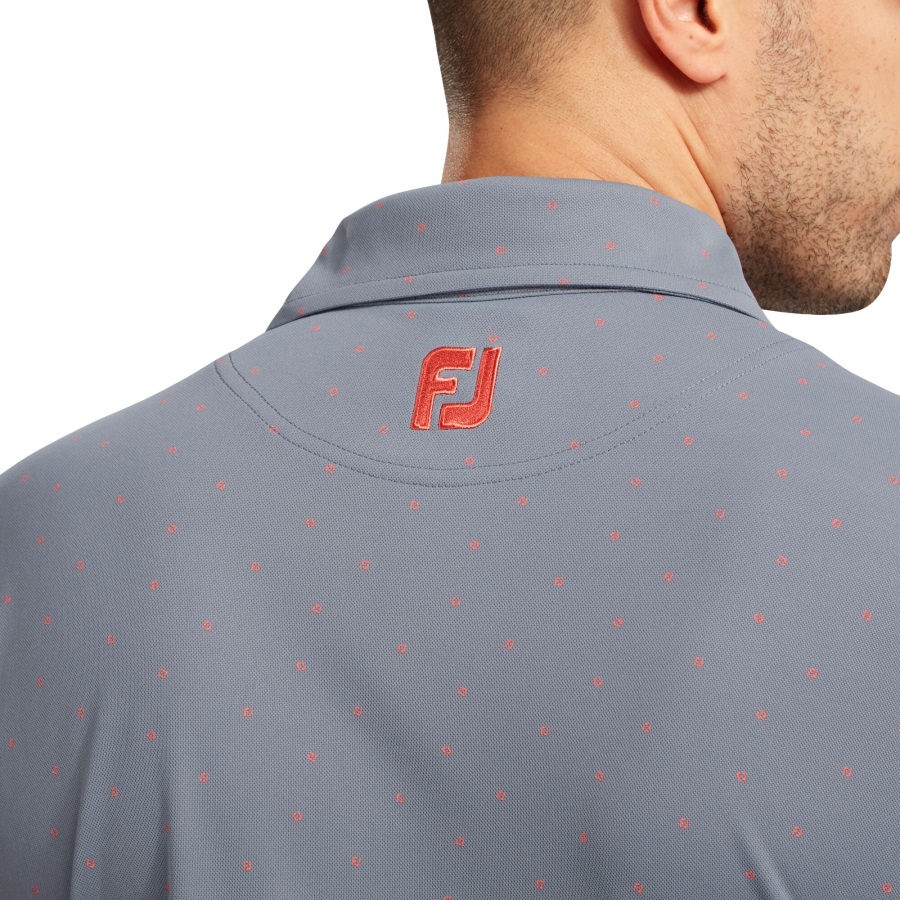 Footjoy Slate-Coral Stretch Pique FJ Print
