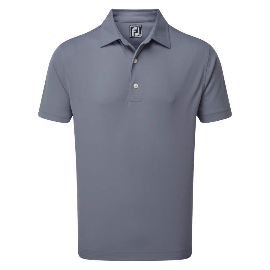 Stretch Pique FJ Print Slate-Coral Footjoy