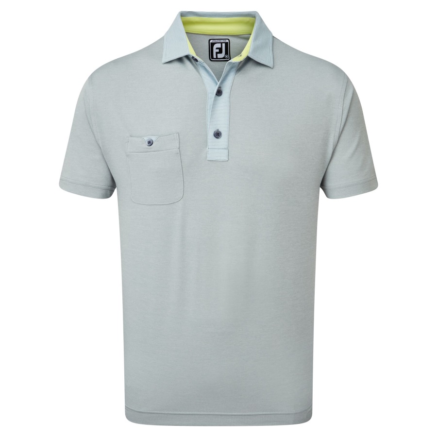 Heather Pique with Pinstripe Trim Grey Footjoy