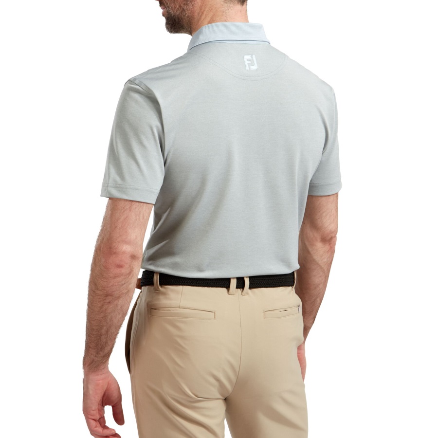 Heather Pique with Pinstripe Trim Grey Footjoy