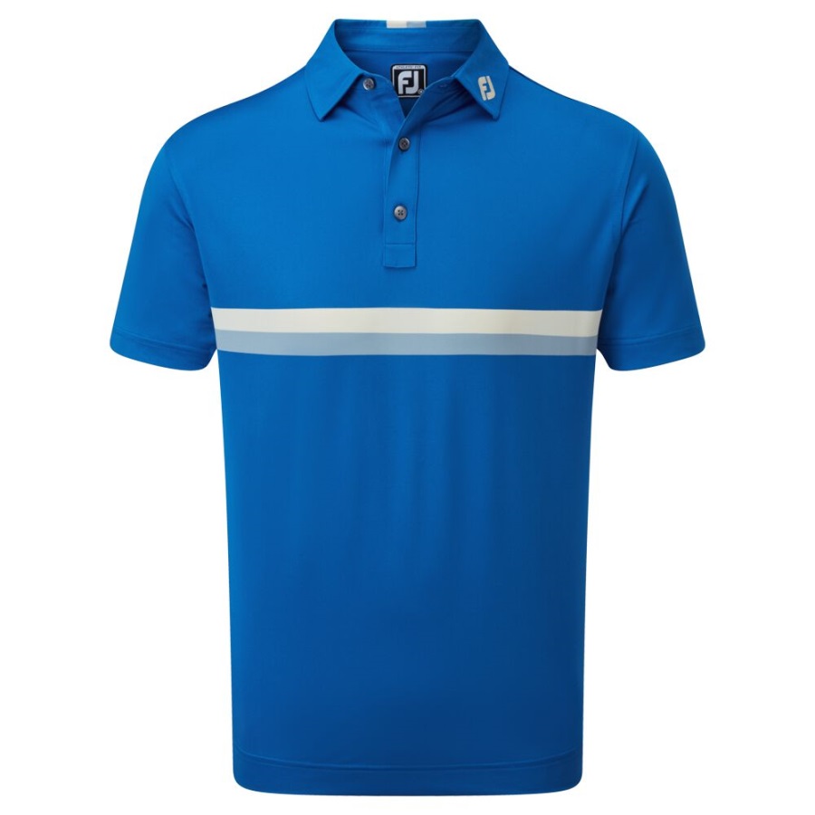 Double Chest Band Pique Blue-Yellow-Grey Footjoy