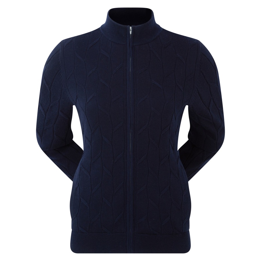 Women's Full-Zip Lined Pullover Footjoy Navy-Pink