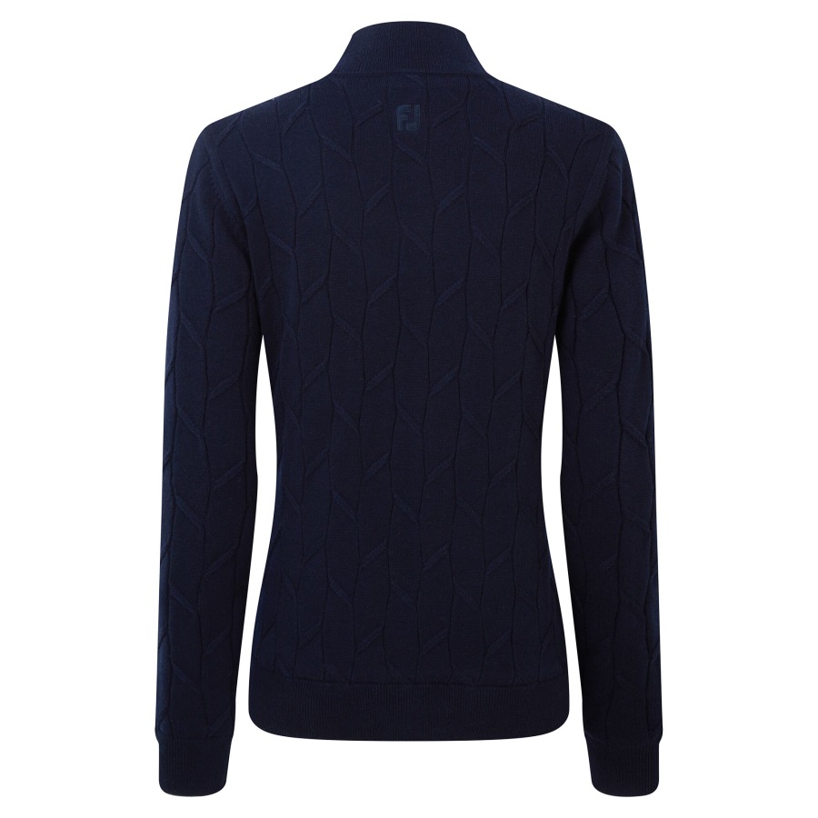 Women's Full-Zip Lined Pullover Footjoy Navy-Pink