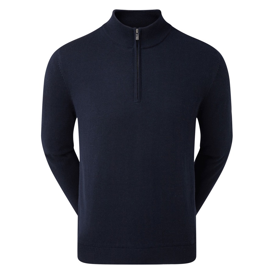 Footjoy Wool Blend 1-2 Zip Lined Pullover Navy