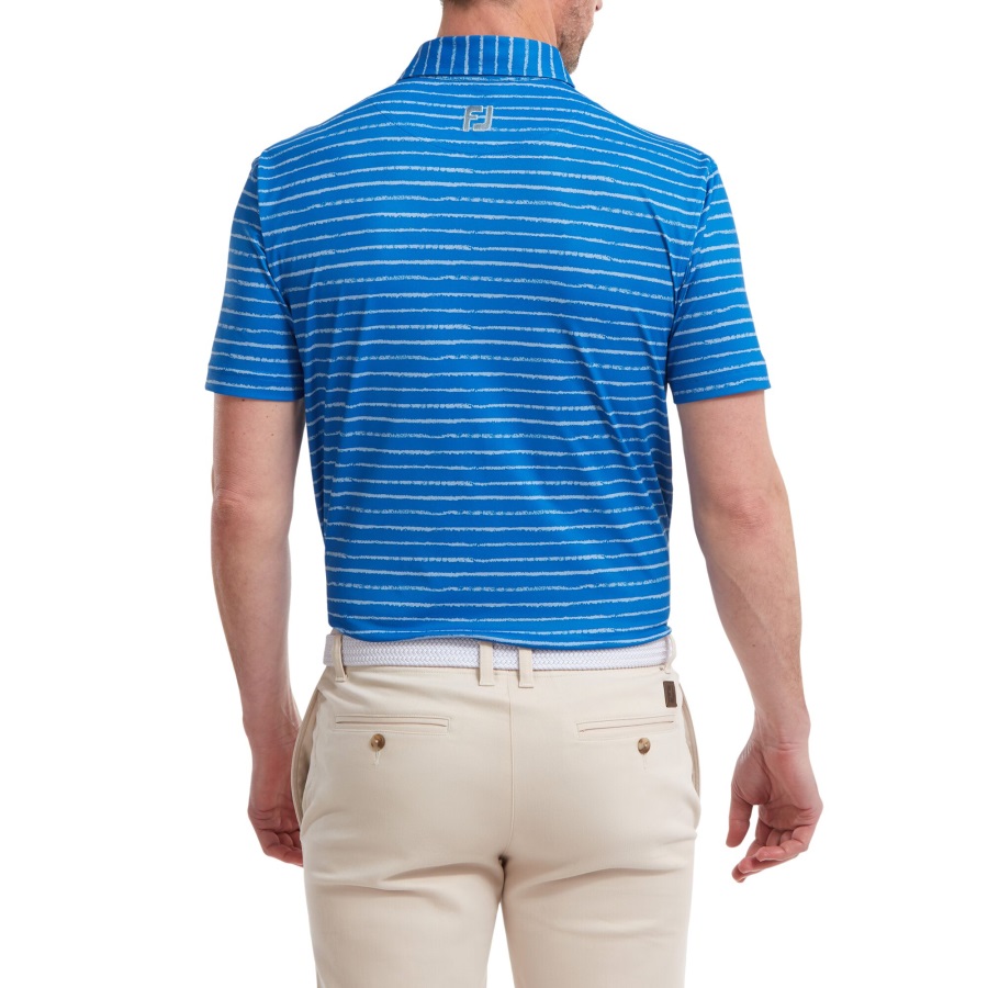 Blue-Grey Footjoy Chalk Link Print Pique