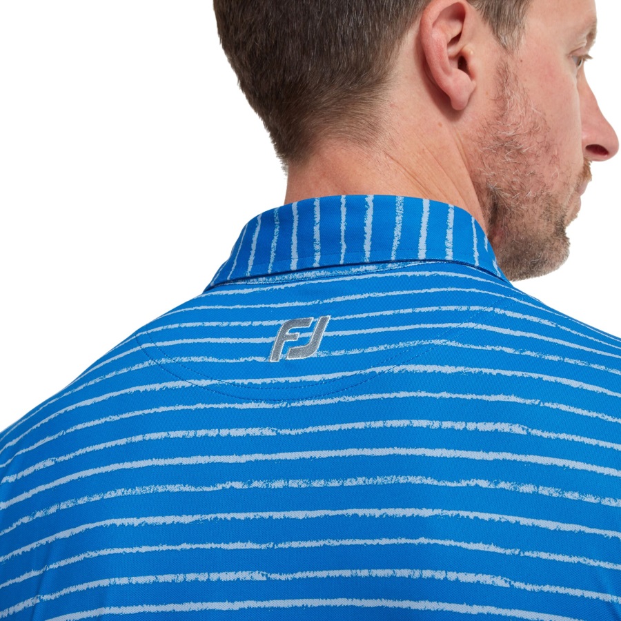 Blue-Grey Footjoy Chalk Link Print Pique