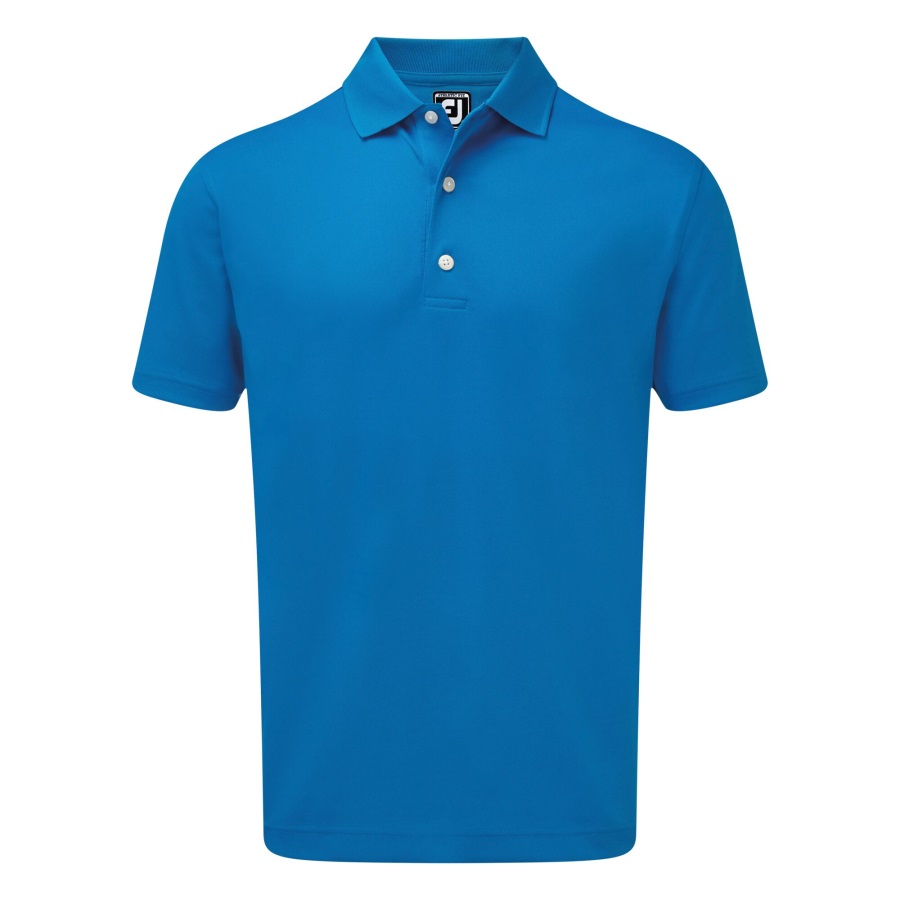 Footjoy Stretch Pique Solid Rib Knit Collar Cobalt