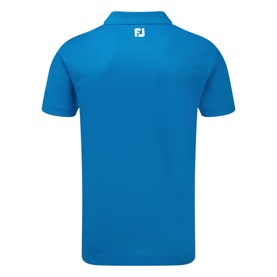 Footjoy Stretch Pique Solid Rib Knit Collar Cobalt
