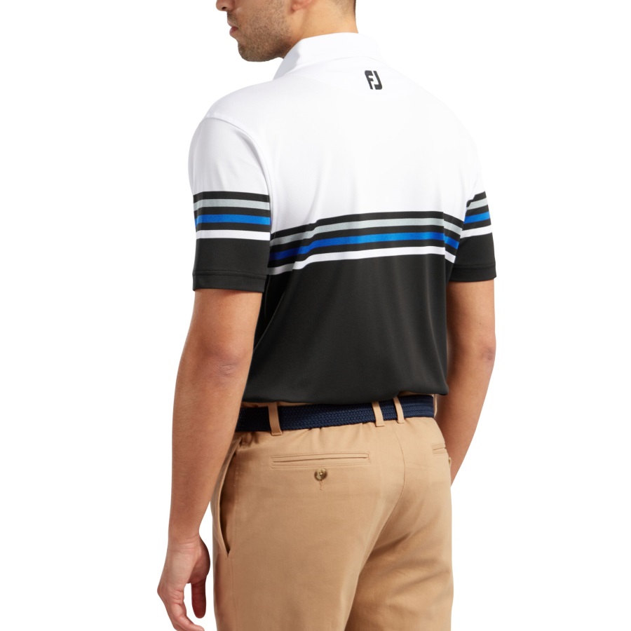 Footjoy Stretch Pique Colour Block White-Black