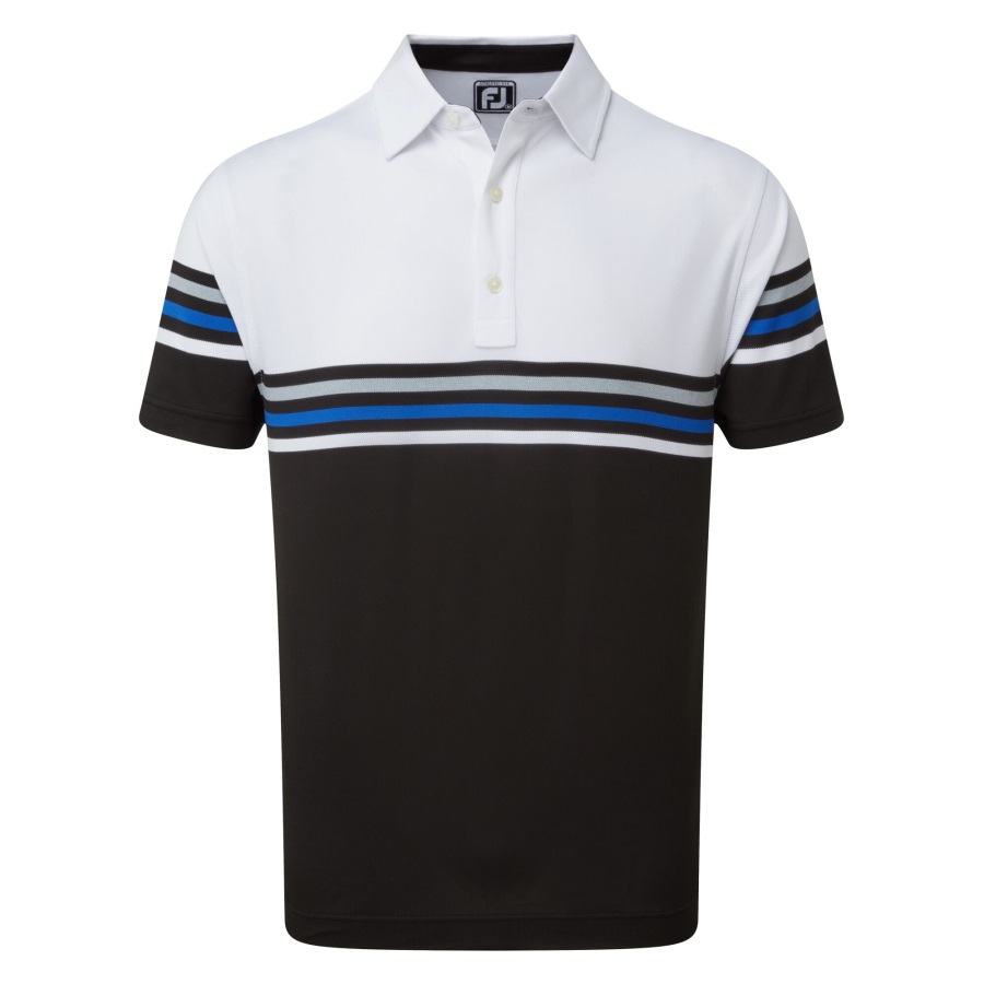 Footjoy White-Black Stretch Pique Colour Block