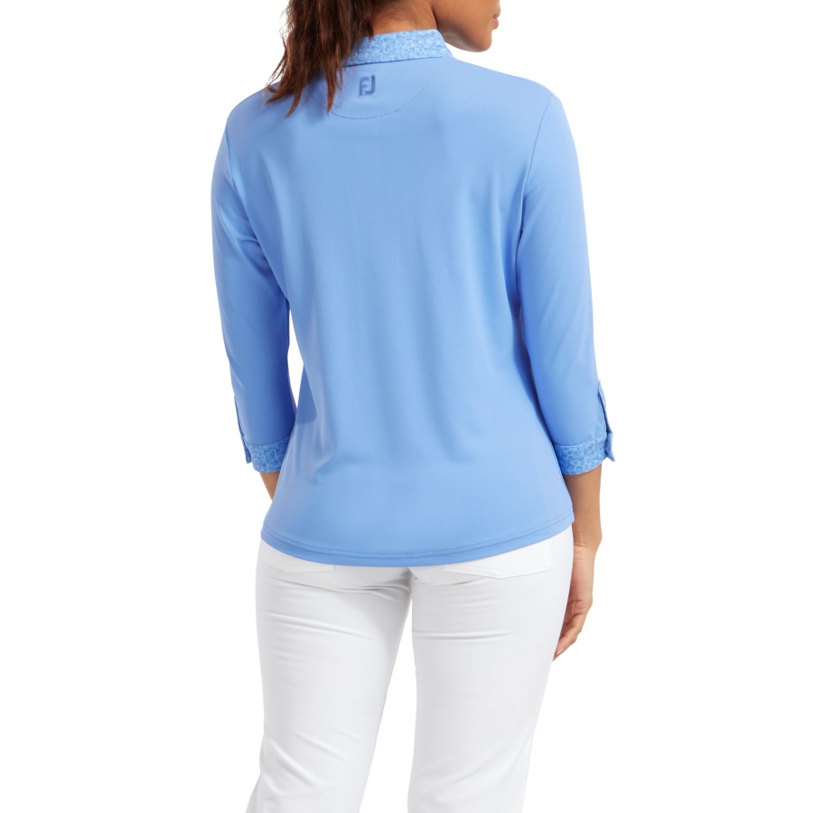 Blue Jay Women's 3-4 Sleeve Pique with Printed Trim Footjoy