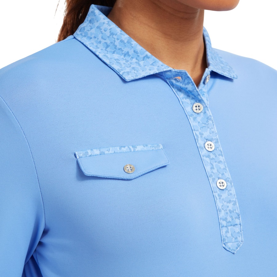 Blue Jay Women's 3-4 Sleeve Pique with Printed Trim Footjoy