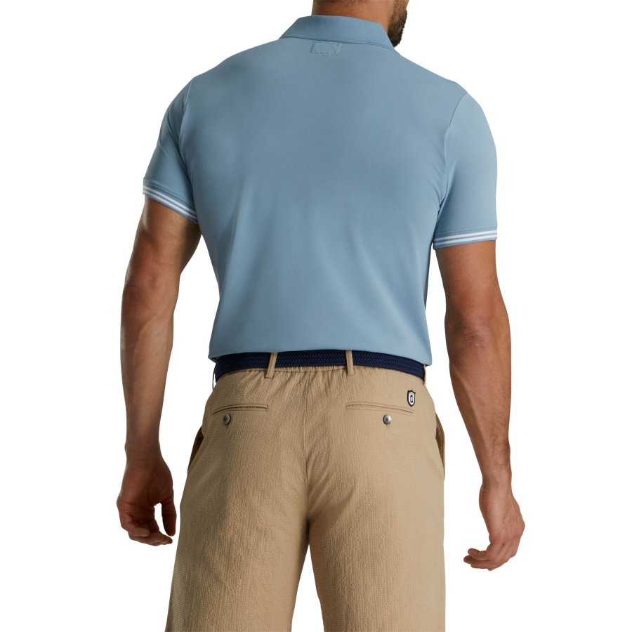 Tipped Pique Polo Ashley Blue Footjoy