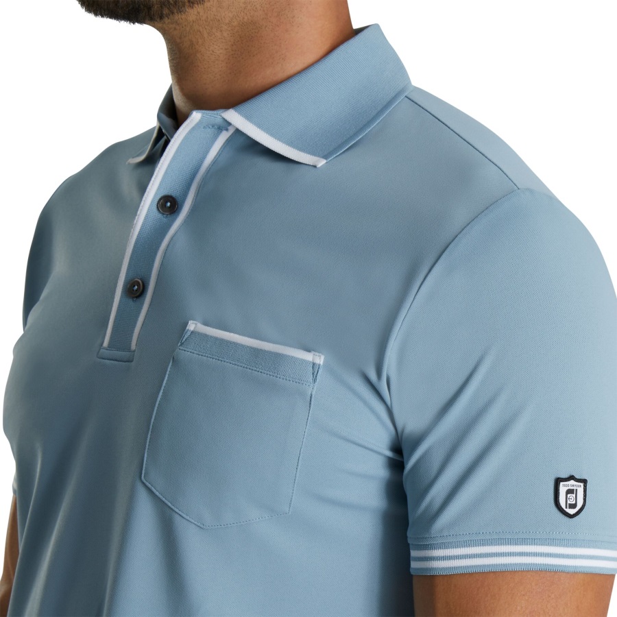 Tipped Pique Polo Ashley Blue Footjoy