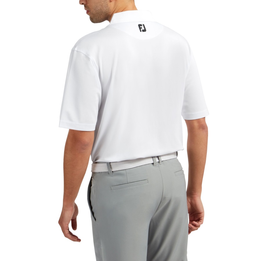 Stretch Pique Solid Knit Collar White Footjoy