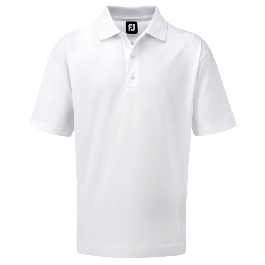 White Footjoy Stretch Pique Solid Knit Collar