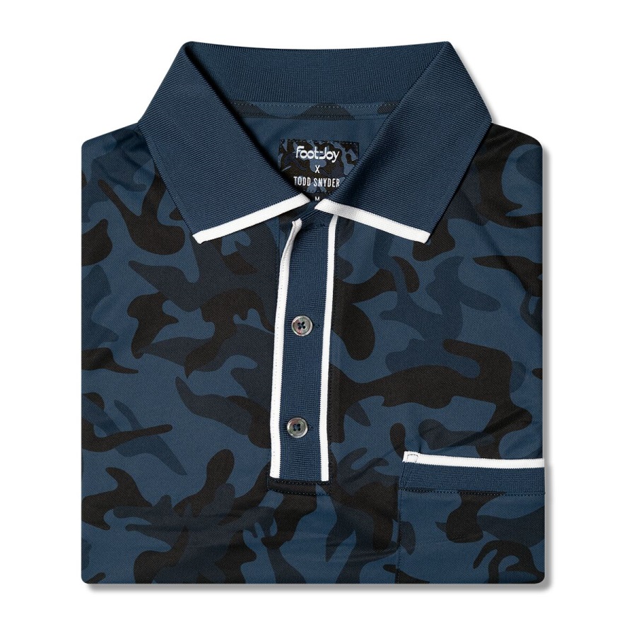 Tipped Pique Polo Footjoy Blue Camo