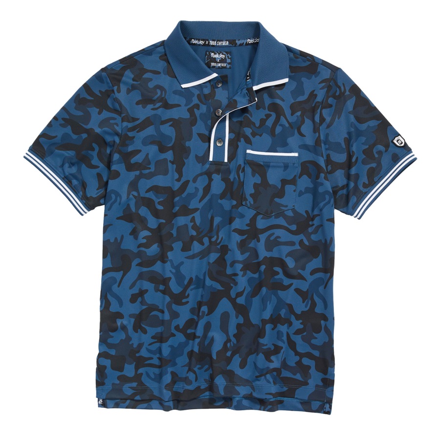 Tipped Pique Polo Footjoy Blue Camo